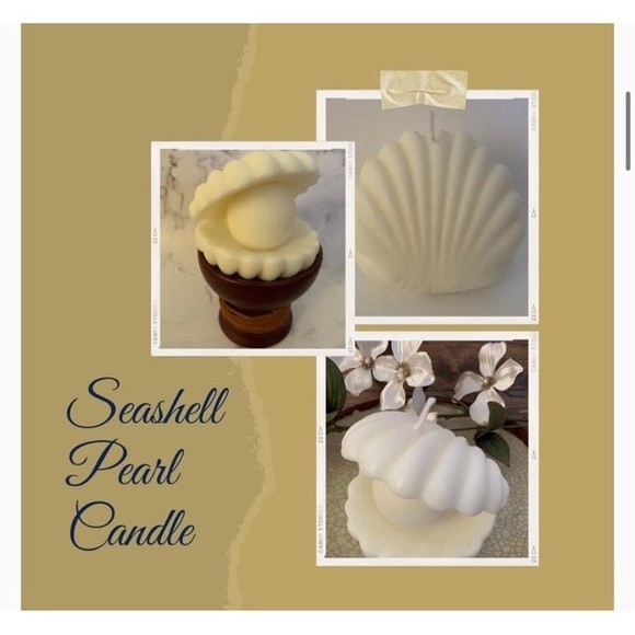 Lavender Candle Seashell Large Aromatherapy Seashell Oyster Pearl Candle XL - Picture 5 of 6